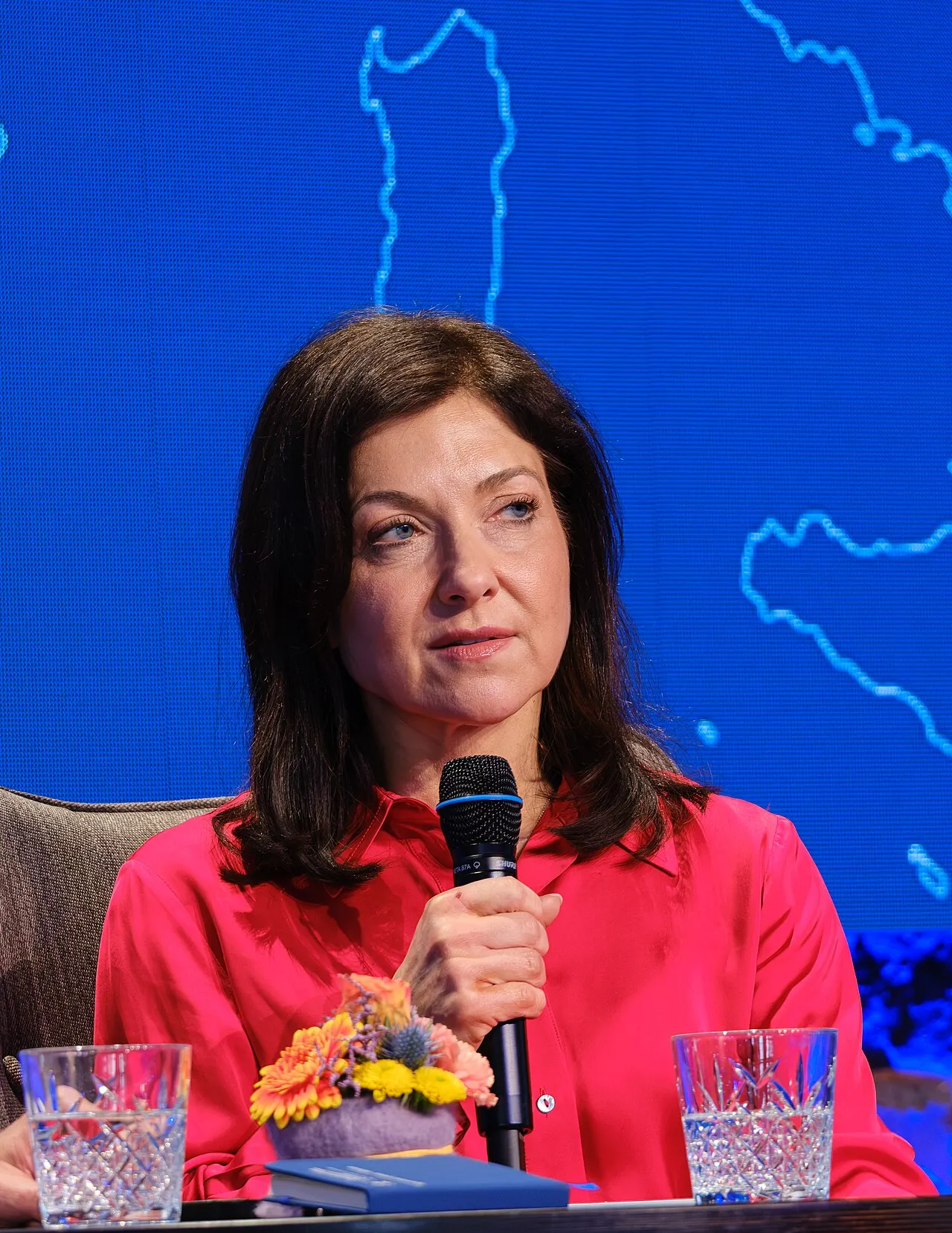 Minister van Economische Zaken Katherina Reiche tijdens het Karlspreis-Europa-Forum in 2026.