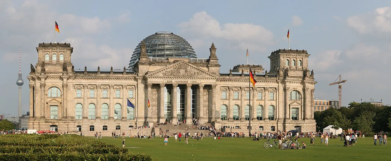 Het Reichstaggebouw in Berlijn, zetel van de Bundestag.